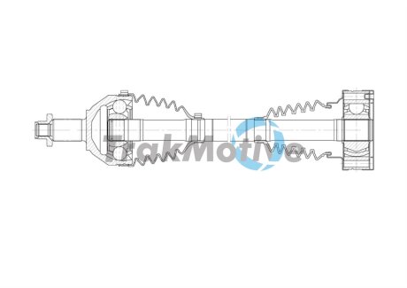 VW Напіввісь передн. прав. POLO (9N, 9A) 1.6 16V 06-09, SKODA FABIA II (542) 1.2 TSI 10-14, SEAT IBIZA III (6L1) 1.6 03-09 TRAKMOTIVE 30-2056
