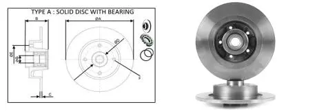 Диск гальмівний задній (з підшипником) Renault Grand Scenic II 06-> APLUS 61531BAP