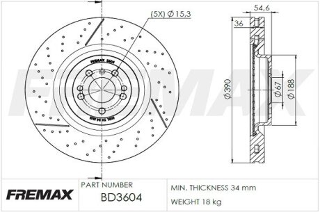 Гальмівний диск FREMAX BD3604