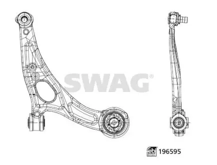 Фото важіль підвіски з сайлентблоком і кульовою опорою SWAG 33112260 Важіль підвіски з сайлентблоком і кульовою опорою SWAG 33112260