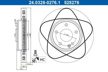 TARCZA HAM PRZOD 295X28 V POWER DISC ATE 24032802761