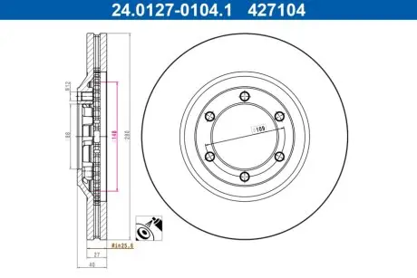 TARCZA HAM PRZOD 280X27 V ATE 24012701041