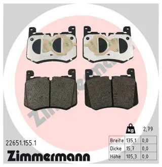 KLOCKI HAM./PRZ/ LAND ROVER VELAR 5.0 19- ZIMMERMANN 226511551