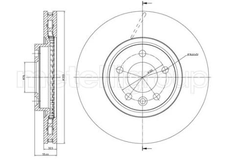 VW Гальмівний диск передній MULTIVAN T5 1.9-3.2 04-, TRANSPORTER T5 1.9-3.2 04- CIFAM 800-727C