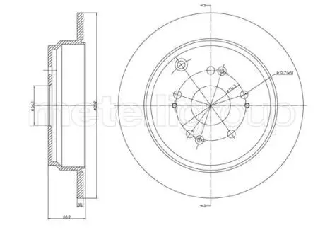 HONDA гальмівний диск задній CR-V III 07- CIFAM 800-1518C