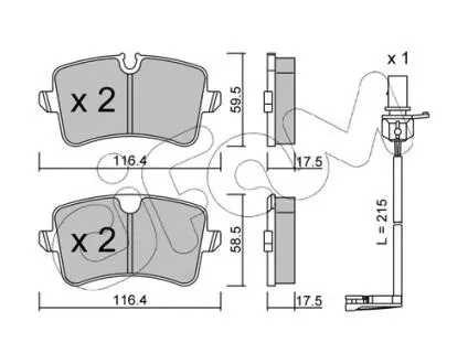 Фото колодки гальмівні задні Audi A6/7 11- CIFAM 822-955-0K Колодки гальмівні задні Audi A6/7 11- CIFAM 822-955-0K