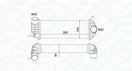 Радіатор інтеркулера Renault Kangoo 1.5 dCi 08- MAGNETI MARELLI 351319204480