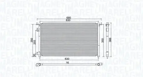 Condenser, air conditioning MAGNETI MARELLI 350203970000