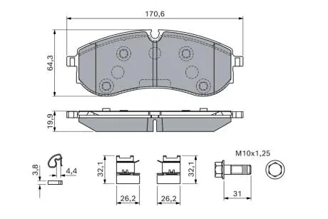 Klocki ham. MAN/VW 3t/3.5t/5t/5.5t-Serie, Crafter 30/35/50/55 BOSCH 0986460115