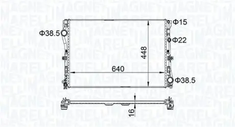 Радіатор охолодження MB C-class (W205)/E-class (W213)/GLC (X253) 13- OM651/OM654/M274/M276 MAGNETI MARELLI 350213205400