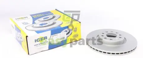 Диск гальмівний (передній) Audi A3/Skoda Octavia/SuperB/VW Passat B6/B8 03- (312x25) (з покр.)(вент.) ICER 78BD5618-2