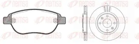 CITROEN К-кт гальм. колодки + диски BERLINGO 07/96- C2 09/03- C3 11/09- C3 PICASSO 02/09- C3 PLURIEL 05/03- C4 11/04- C5 08/04- REMSA 8841.01 (фото 1)