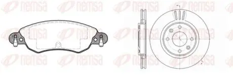 CITROEN К-кт гальм. колодки + диски BERLINGO 07/96- C2 09/03- C3 11/09- C3 PICASSO 02/09- C3 PLURIEL 05/03- C4 11/04- C5 08/04- REMSA 8829.00
