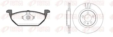 AUDI К-кт гальм. колодки + диски A3 (8L1) 1.8 96-03,SEAT TOLEDO II (1M2) 1.4 16V 00-02, SKODA FABIA I (6Y2) 1.9 SDI 99-08 REMSA 8633.04