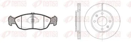 PEUGEOT К-кт гальм. колодки + диски 106 II (1A_, 1C_) 1.1 i 97-01, CITROEN SAXO (S0, S1) 1.5 D 96-03 REMSA 8461.02 (фото 1)