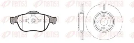RENAULT К-кт гальм. колодки + диски передн. LAGUNA II (BG0/1_) 1.6 16V (BG0A, BG0L) 01-05 REMSA 8843.00 (фото 1)