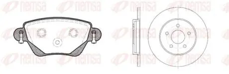 FORD К-кт гальмівні колодки + диски задн.Mondeo III 00-,Kangoo 01-,Jaguar X-Type REMSA 8777.00 (фото 1)