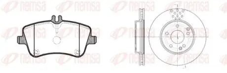 DB К-кт гальм. колодки + диски C-CLASS (W203) C 180 (203.035) 00-02 REMSA 8768.00