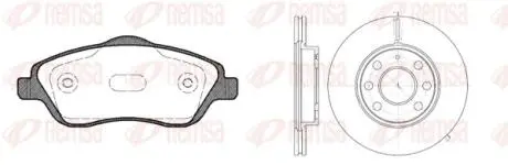 OPEL К-кт гальм. колодок + диски Combo 01-, Corsa C 1,0-1,8 00- REMSA 8774.06