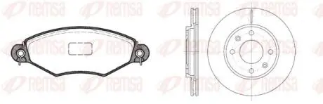 PEUGEOT К-кт гальм. колодки + диски 206 (2A/C) 1.6 i 98-00 REMSA 8643.07 (фото 1)
