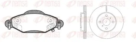 TOYOTA К-кт гальмівні колодки + диски передн.Yaris 99- REMSA 8978.00 (фото 1)