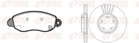 FORD К-кт гальм. колодки + диски TRANSIT 2.0TD 00- REMSA 8772.01