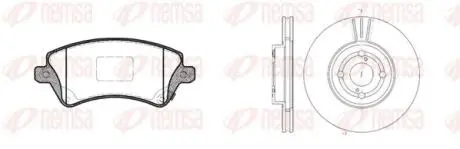 TOYOTA К-кт гальмівні колодки + диски Corolla 02- REMSA 8822.00 (фото 1)