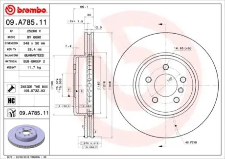 Автозапчасть BREMBO 09A78511