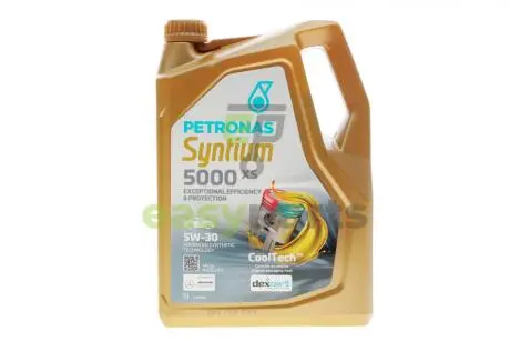 Олива 5W30 SYNTIUM 5000 XS (5L) GM Dexos 2 (API SN/ACEA C2/C3) заміна для 70660M12EU Petronas 70956M12EU