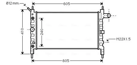 AVA OPEL Радіатор системи охолодження двигуна ASTRA F 1.4, 1.6 98- AVA COOLING OL2026