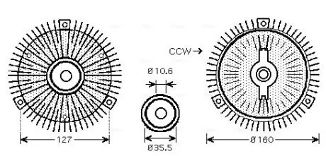 AVA DB віскомуфта вентилятора радіатора W210/140 2.8/3.2 93- AVA COOLING MSC418