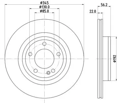 PRO HIGH CARBON DB Гальмівний диск задн. W463 19- HELLA 8DD 355 135-171