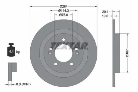 TARCZA HAM TYL 284X10 P TEXTAR 92352503