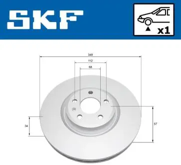 TARCZA HAM PRZOD 349X34 V SKF VKBD81330V1