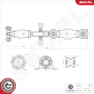 Фото wał napędowy MERCEDES Sprinter VW Crafter,A9064103816 SKV GERMANY 76SKV122 Wał napędowy MERCEDES Sprinter VW Crafter,A9064103816 SKV GERMANY 76SKV122