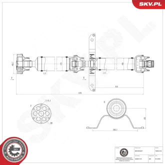 Wał napędowy AUDI A6 A7,4G0521101 SKV GERMANY 76SKV118