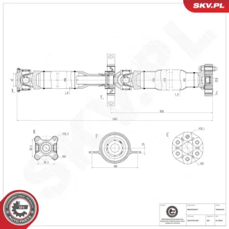 Фото wał napędowy BMW 3,26107531307 SKV GERMANY 76SKV079 Wał napędowy BMW 3,26107531307 SKV GERMANY 76SKV079