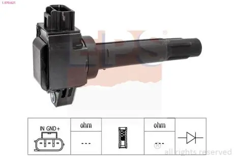 Котушка запалювання Suzuki Baleno 1.2 16-/Ignis III 1.2 16-/Swift 1.0/1.2/1.4 17-/SX4 S-Cross 1.0/1.4 16-/Vitara 1.0/1.4 15- EPS 1.970.621