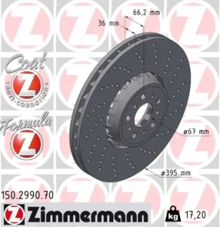 Фото tarcza ham./prz/ bmw x3 19- /p/ ZIMMERMANN 150299070 TARCZA HAM./PRZ/ BMW X3 19- /P/ ZIMMERMANN 150299070