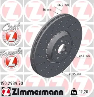 Фото tarcza ham./prz/ bmw x3 19- /l/ ZIMMERMANN 150298970 TARCZA HAM./PRZ/ BMW X3 19- /L/ ZIMMERMANN 150298970