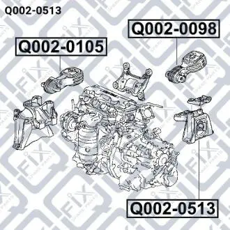Подушка двигуна ліва Q-fix Q002-0513