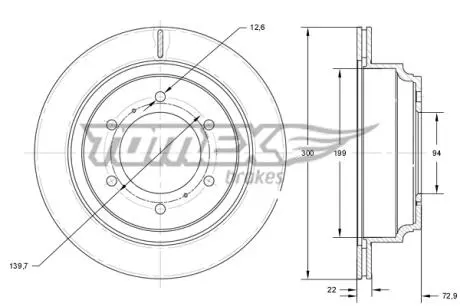 Диск тормозной задний TOMEX TX 73-88