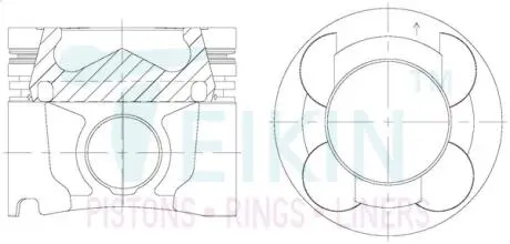 Поршни ремонт +0.25мм (к-кт на мотор) Nissan YD25DDTI Alfin Gallery TEIKIN 44686AG025