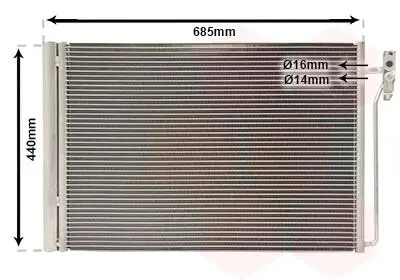 Конденсор кондиціонера RANGE ROVER ALL 02- Van Wezel 02005182