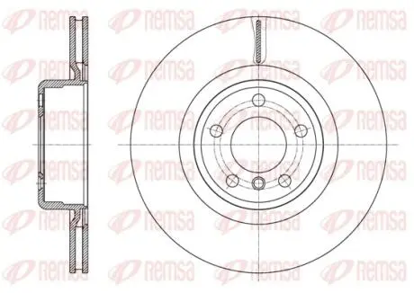 Диск гальмівний (задній) BMW 1 (F20/F21)/3 (F30/F31)/4 (F32/F36) 11- (345x24) (с покрыт.) (в вент.) REMSA 6159510