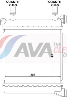 Радіатор, Система охолодження двигуна AVA COOLING BW2656