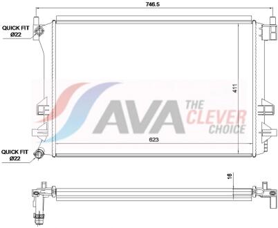 Радіатор, Система охолодження двигуна AVA COOLING VN2463