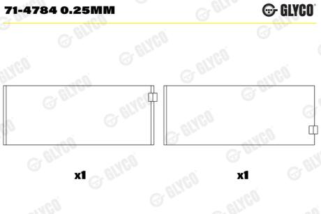 Підшипник ковзання Glyco 71-4784 0.25MM