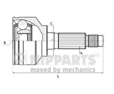 К-т шарнiрний привiдного валу NIPPARTS J2820900