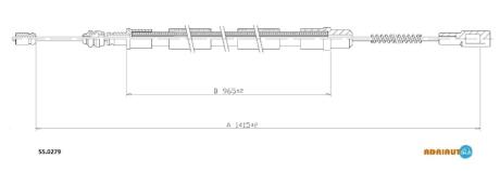 VW трос ручного гальма TRANSPORTER 7 ADRIAUTO 55.0279